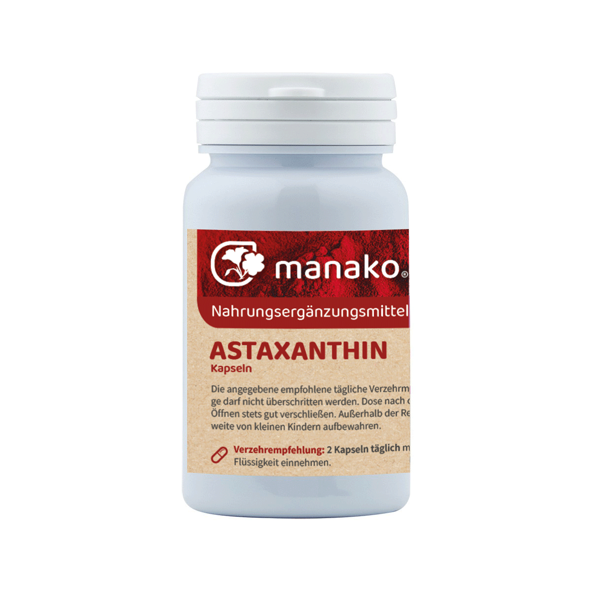 manako Astaxanthin vegetarian capsules, 90 pieces, can of 22g