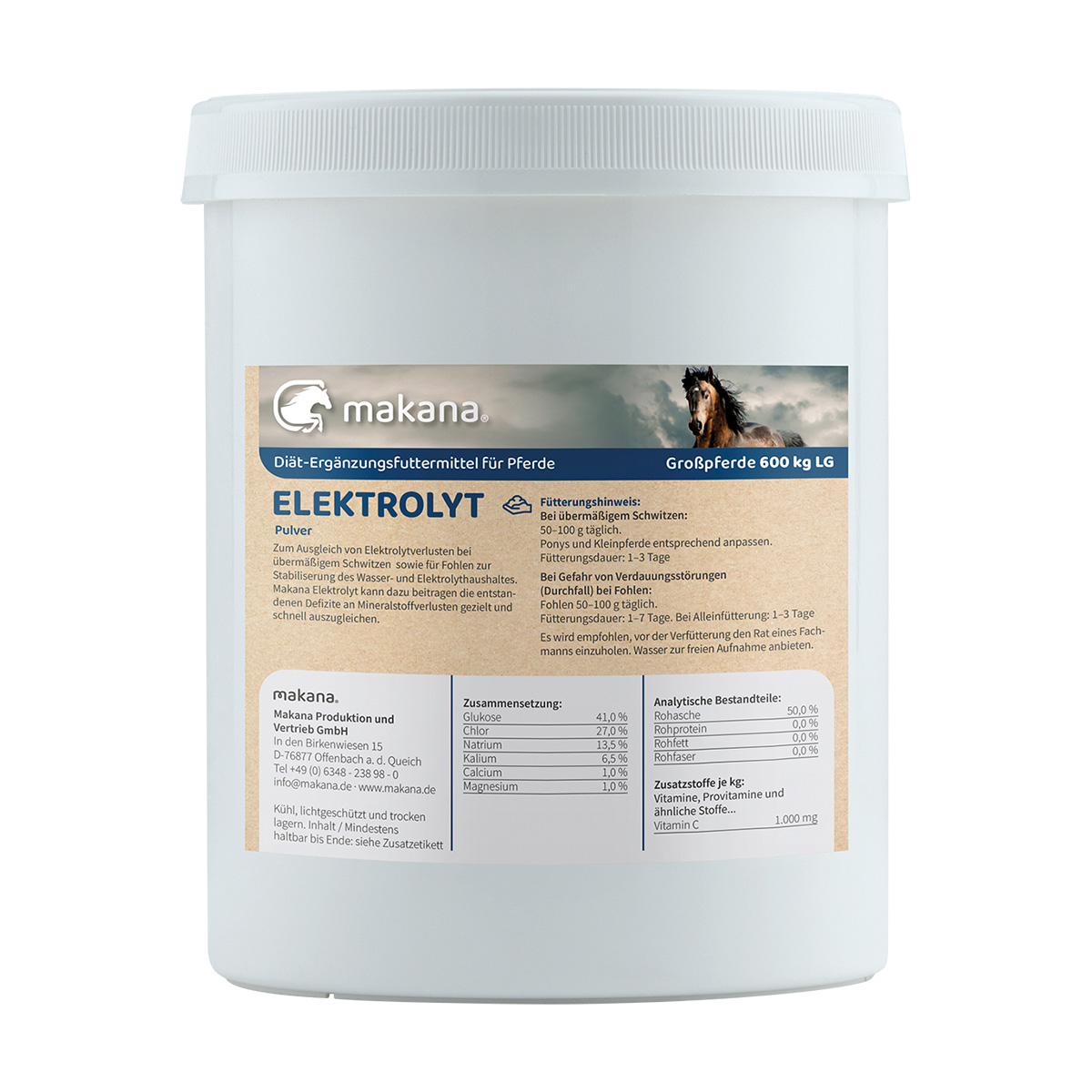 Makana Elektrolyt (Pulver) für Tiere, 1 kg Dose